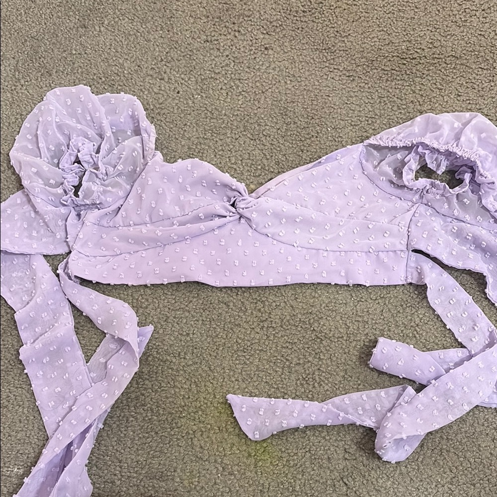 SHEIN Lilac Textured Crop Top